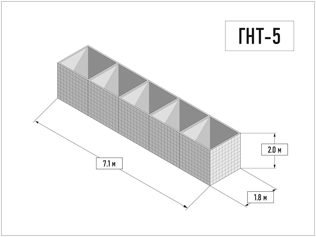 Габион механизированного заполнения ГНТ-6 - конструкция и размеры